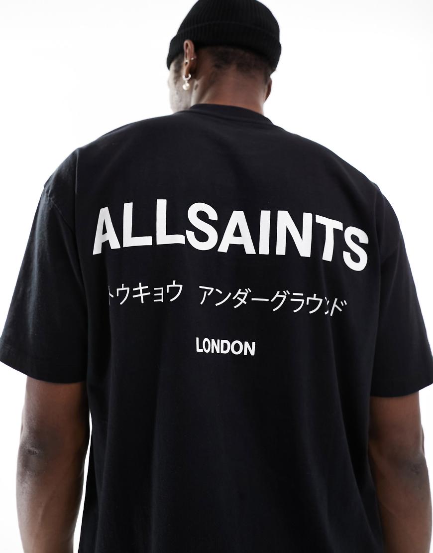 AllSaints - Underground - Oversize-T-Shirt in Schwarz von AllSaints