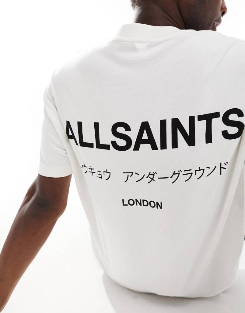 AllSaints - Underground - Oversize-T-Shirt in Weiß von AllSaints