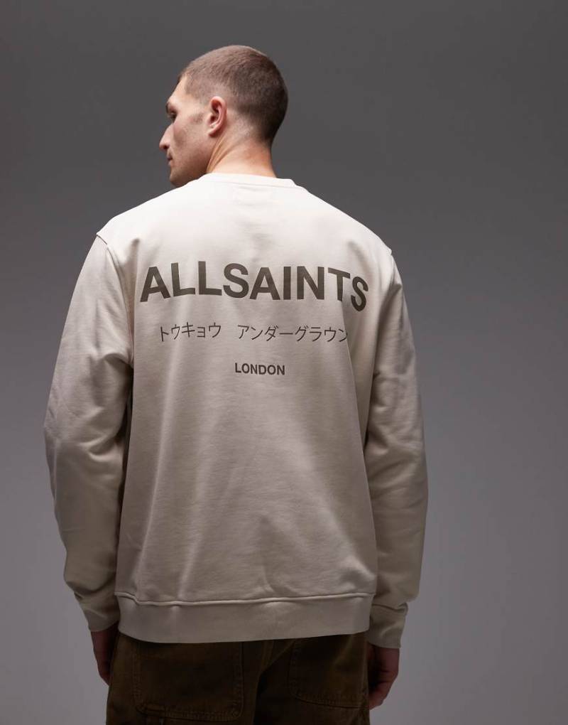 AllSaints - Underground - Sweatshirt in Beige-Neutral von AllSaints