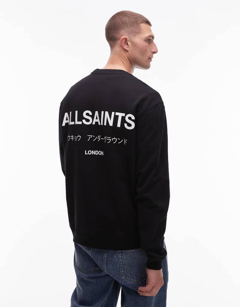 AllSaints - Underground - Sweatshirt in Schwarz mit Rundhalsausschnitt von AllSaints