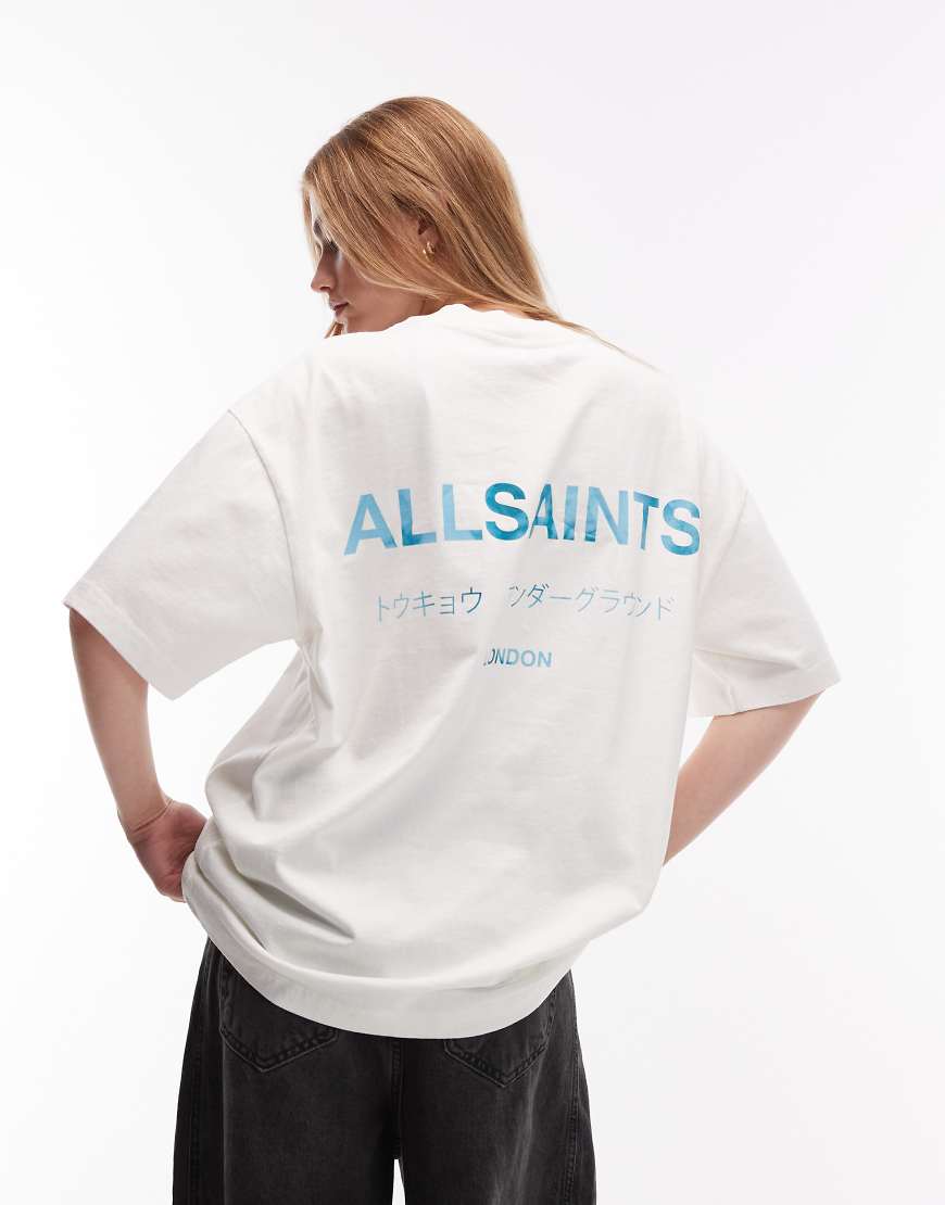 AllSaints - Underground - T-Shirt Aschweiß und Blau von AllSaints