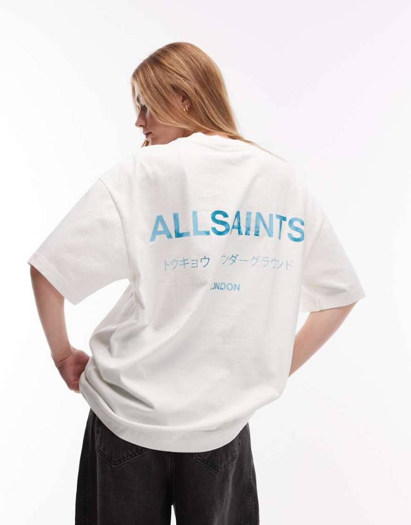 AllSaints - Underground - T-Shirt Aschweiß und Blau von AllSaints