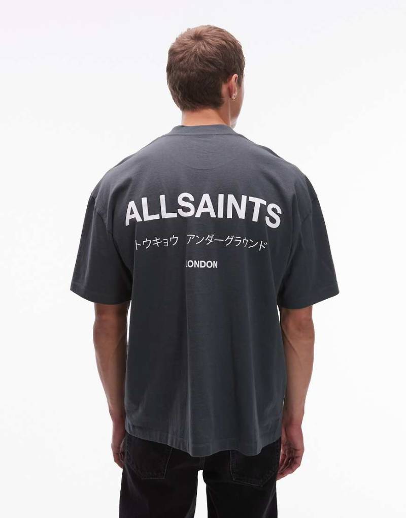 AllSaints - Underground - T-Shirt in Blau von AllSaints