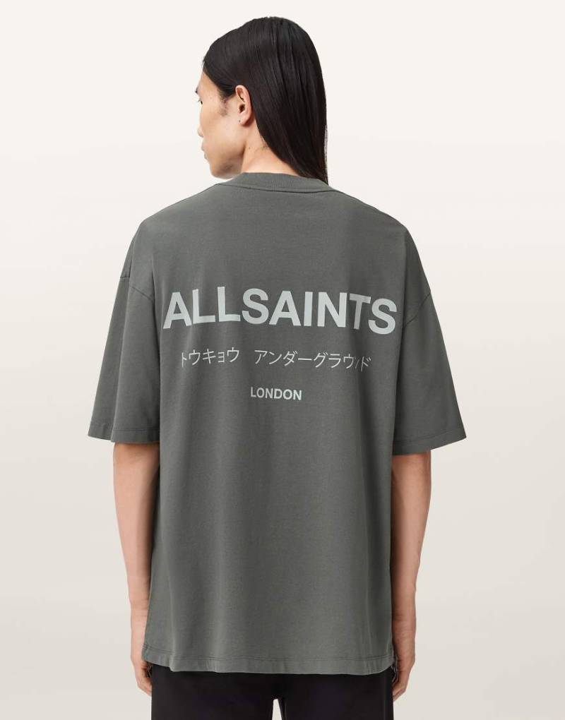 AllSaints - Underground - T-Shirt in Khaki-Grün von AllSaints