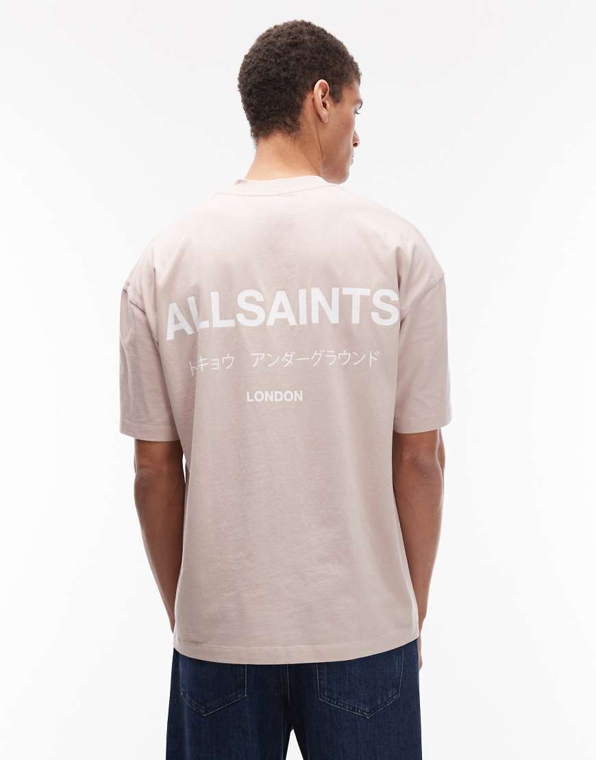 AllSaints - Underground - T-Shirt in zartem Rosa von AllSaints