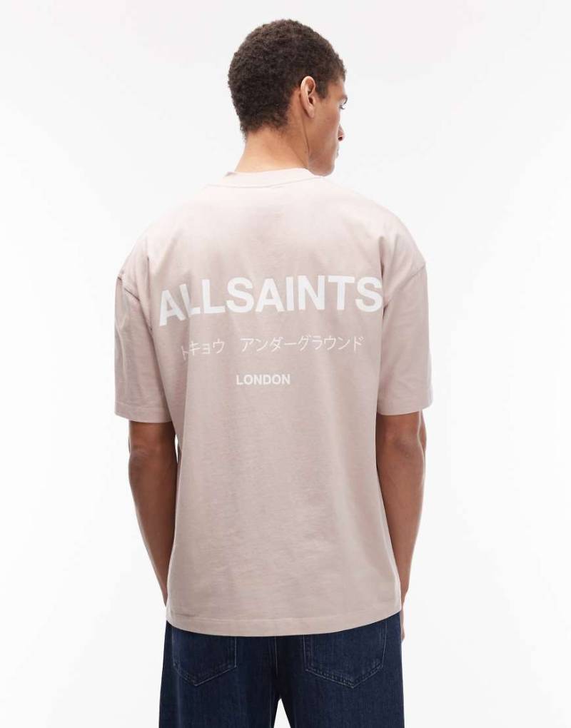 AllSaints - Underground - T-Shirt in zartem Rosa von AllSaints
