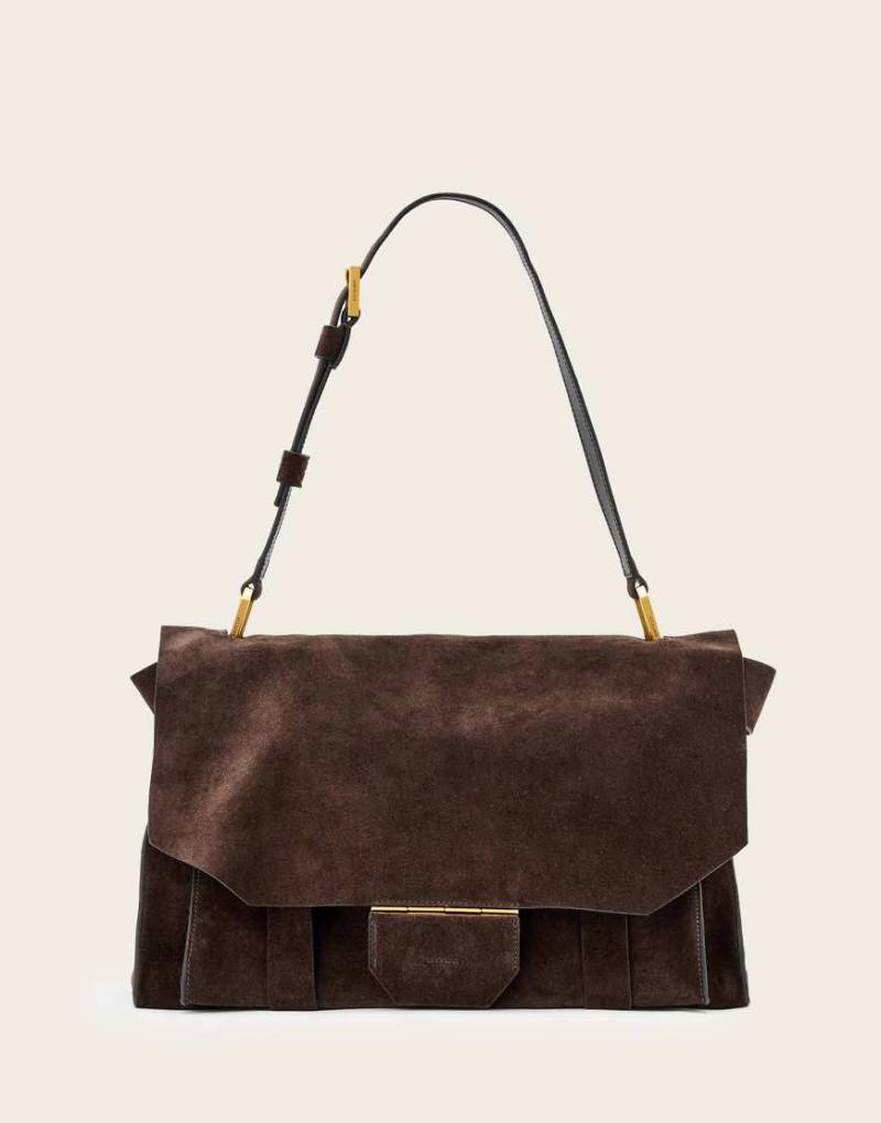 AllSaints - Ursa - Umhängetasche aus Wildleder in Braun-Brown von AllSaints