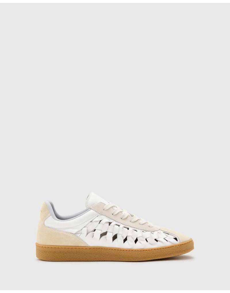 AllSaints - Velma - Sneaker aus Leder in Kreideweiß mit Flechtdesign von AllSaints