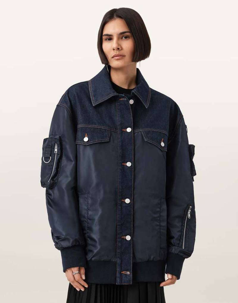 AllSaints - Verity - Bomberjacke in Marineblau von AllSaints