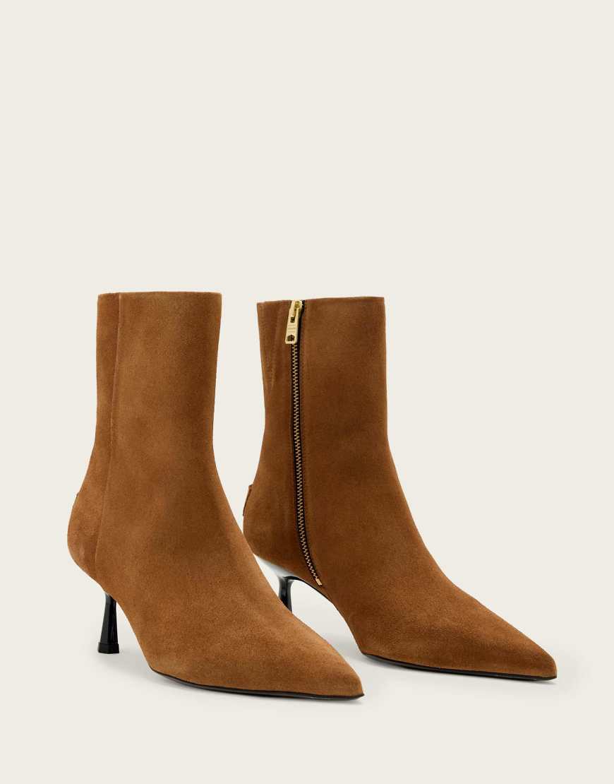 AllSaints - Vivian - Stiefel aus Wildleder in Sepiabraun-Brown von AllSaints