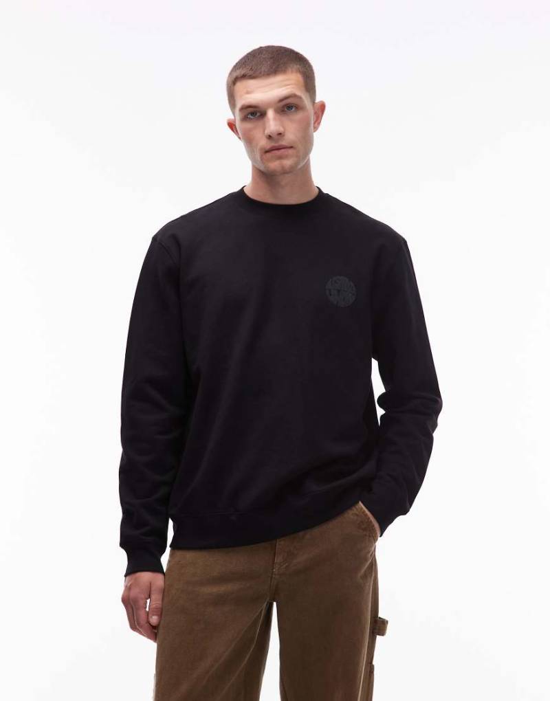 AllSaints - Waved - Sweatshirt in Schwarz mit Rundhalsausschnitt von AllSaints