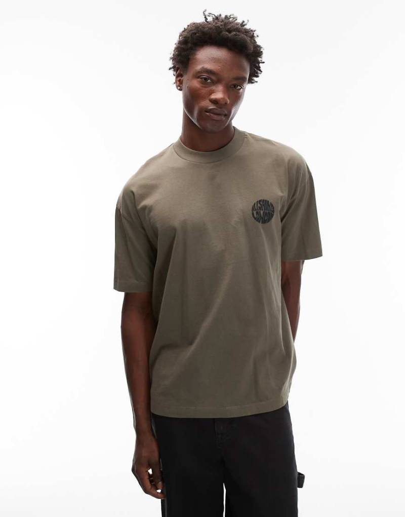 AllSaints - Waved - T-Shirt in Khaki-Grün von AllSaints