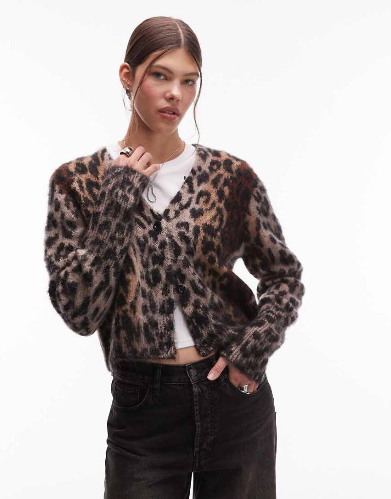 AllSaints - Wick Lex - Strickjacke in Braun-Brown von AllSaints