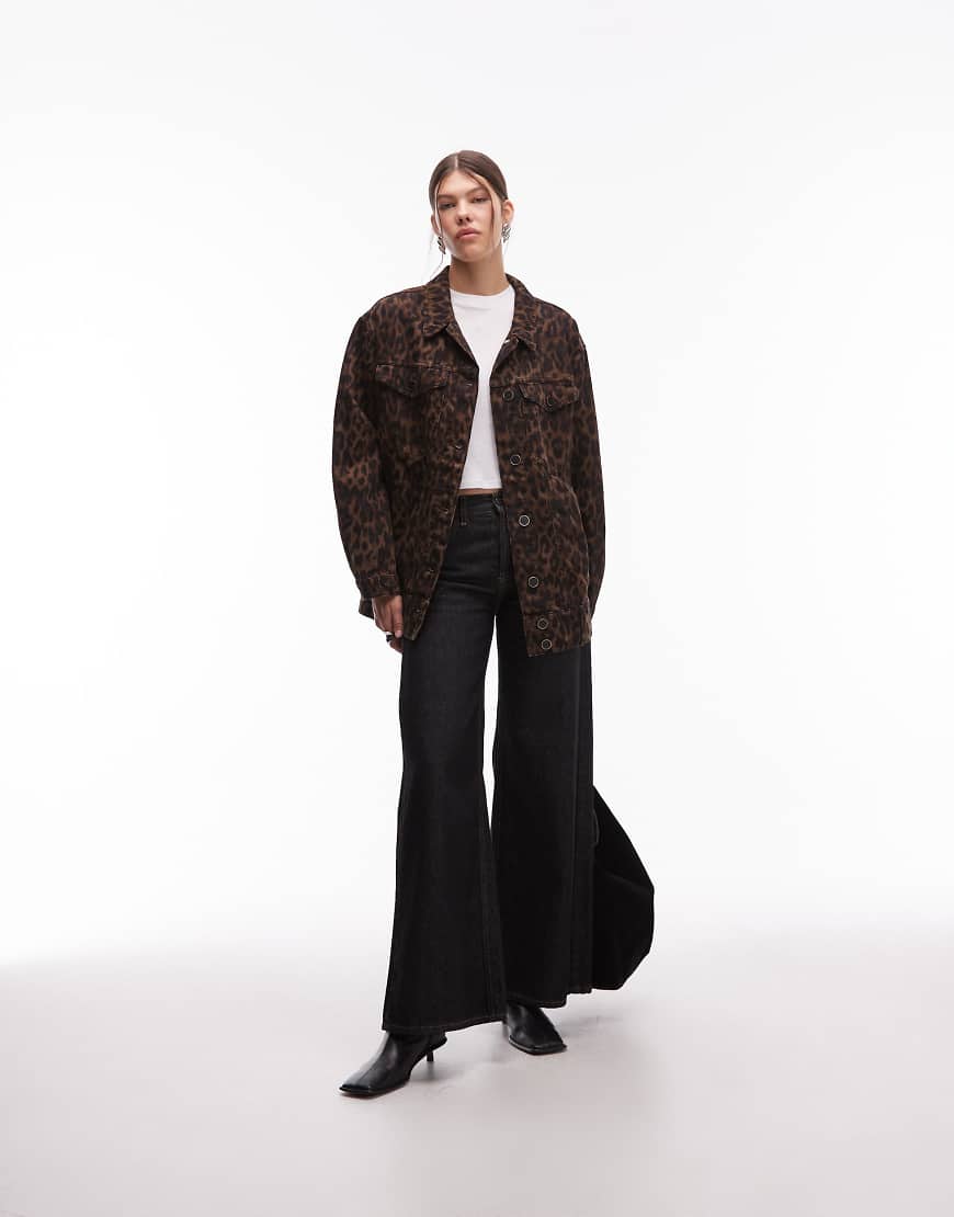 AllSaints - Willow - Jeans-Hemdjacke in Braun-Brown von AllSaints