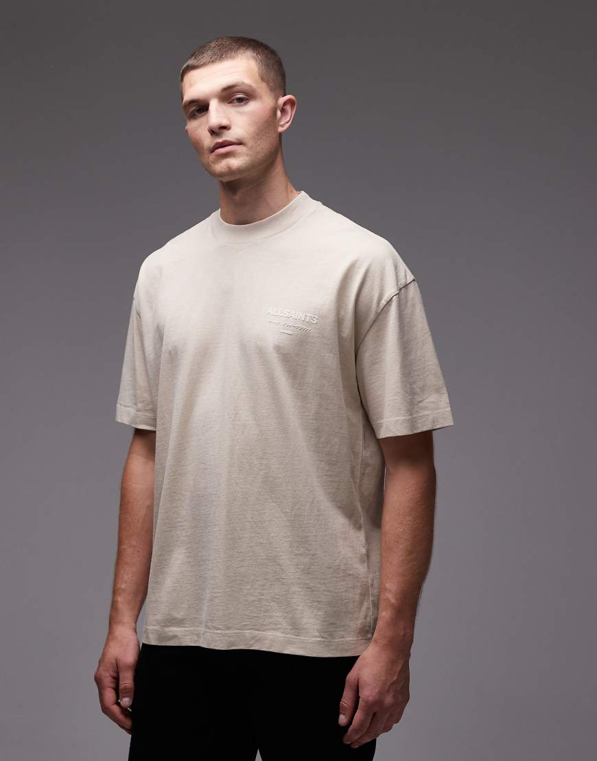 AllSaints - Xander - T-Shirt in Beige-Neutral von AllSaints