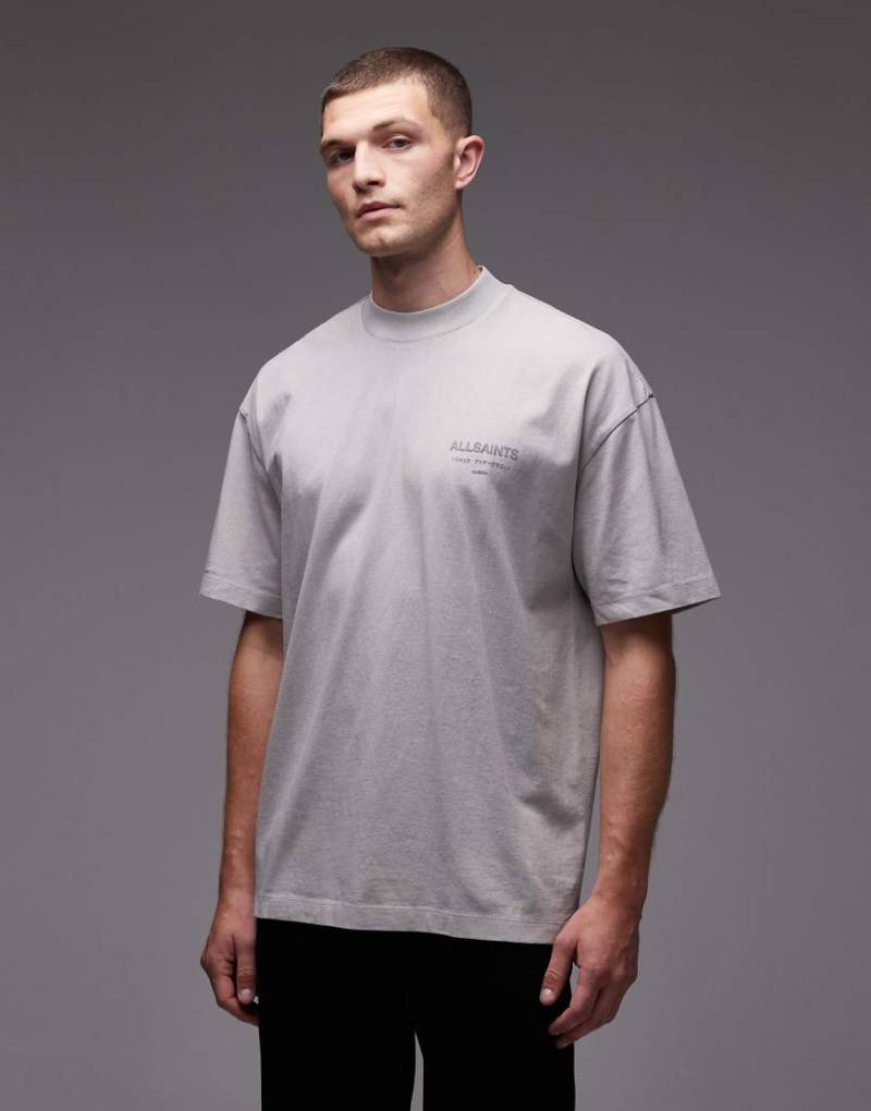 AllSaints - Xander - T-Shirt in Hellgrau von AllSaints