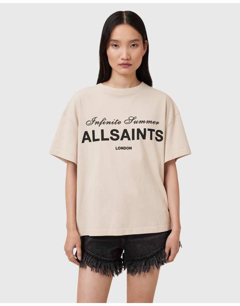 AllSaints - Avri - T-Shirt in Zementgrau von AllSaints