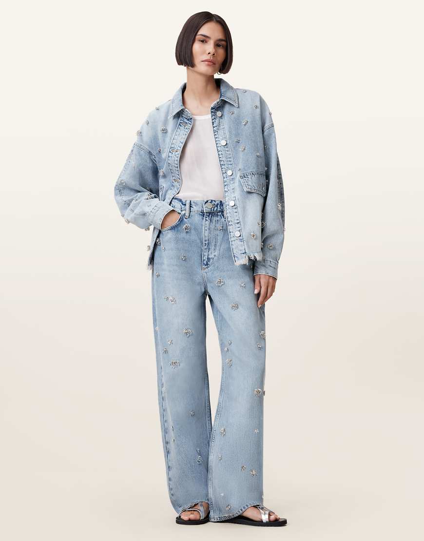Allsaints - Blake - Verzierte Jeans in hellem Indigoblau von AllSaints