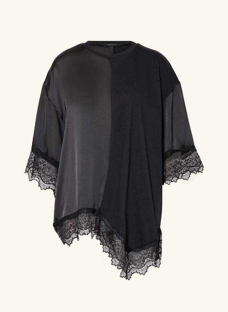 Allsaints Blusenshirt Lenny Im Materialmix schwarz von AllSaints
