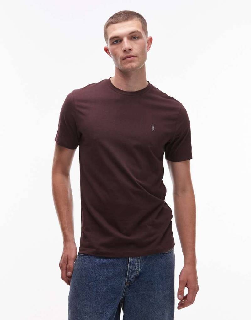 AllSaints - Brace - T-Shirt in Ochsenblutrot von AllSaints