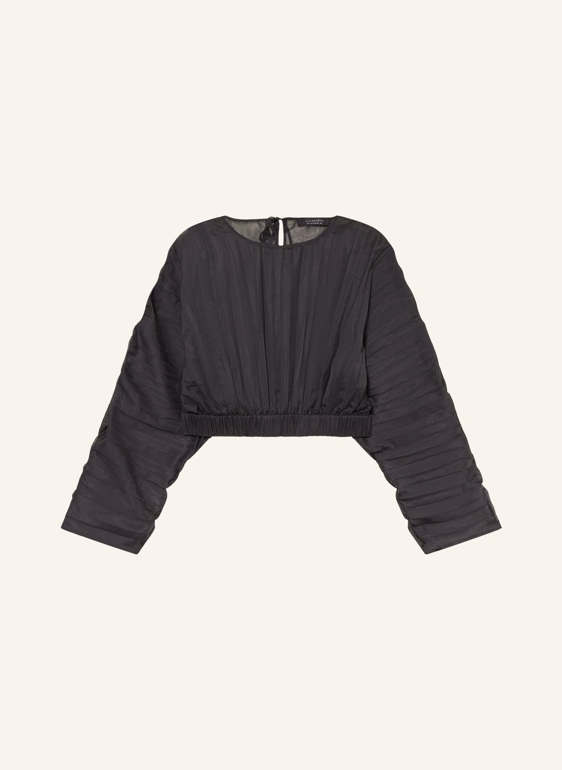 Allsaints Cropped-Blusenshirt Micaela Mit Plissees schwarz von AllSaints