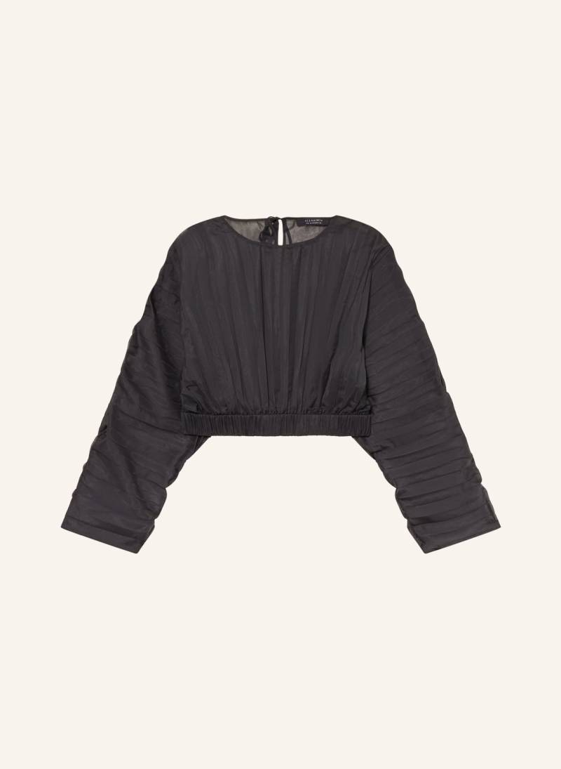 Allsaints Cropped-Blusenshirt Micaela Mit Plissees schwarz von AllSaints
