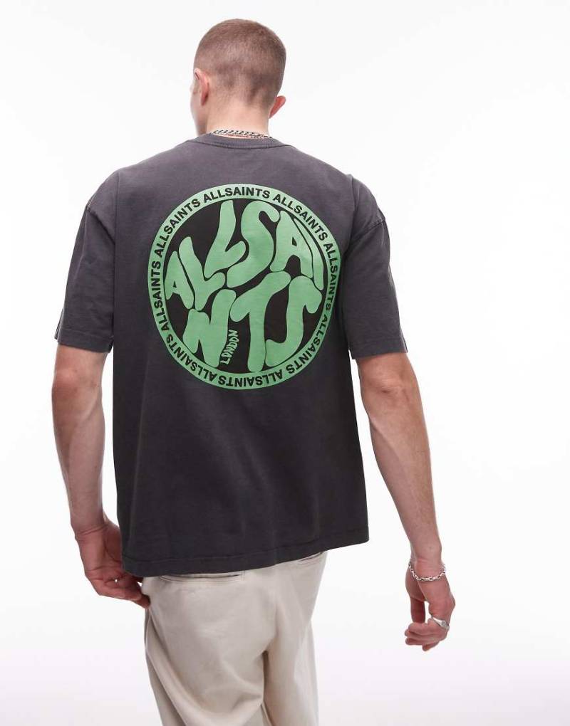 Allsaints - Distortion - T-Shirt in verwaschenem Schwarz von AllSaints