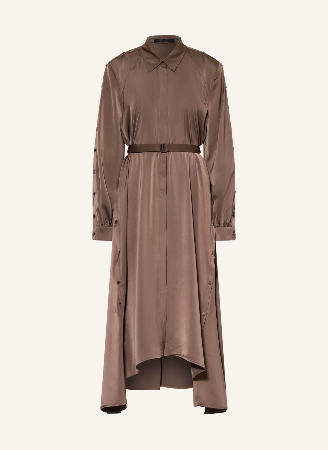 Allsaints Hemdblusenkleid Lexi Aus Satin braun von AllSaints