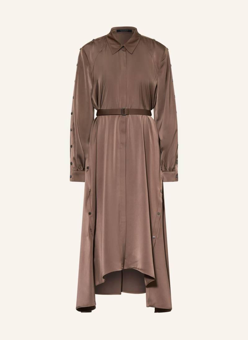 Allsaints Hemdblusenkleid Lexi Aus Satin braun von AllSaints