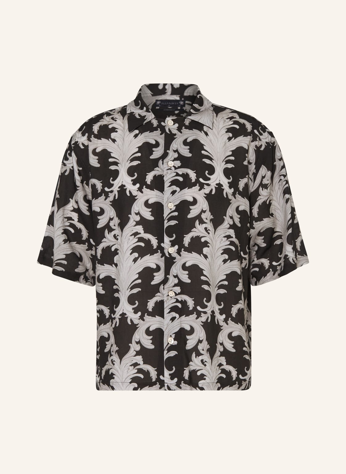 Allsaints Kurzarm-Hemd Motif Comfort Fit schwarz von AllSaints