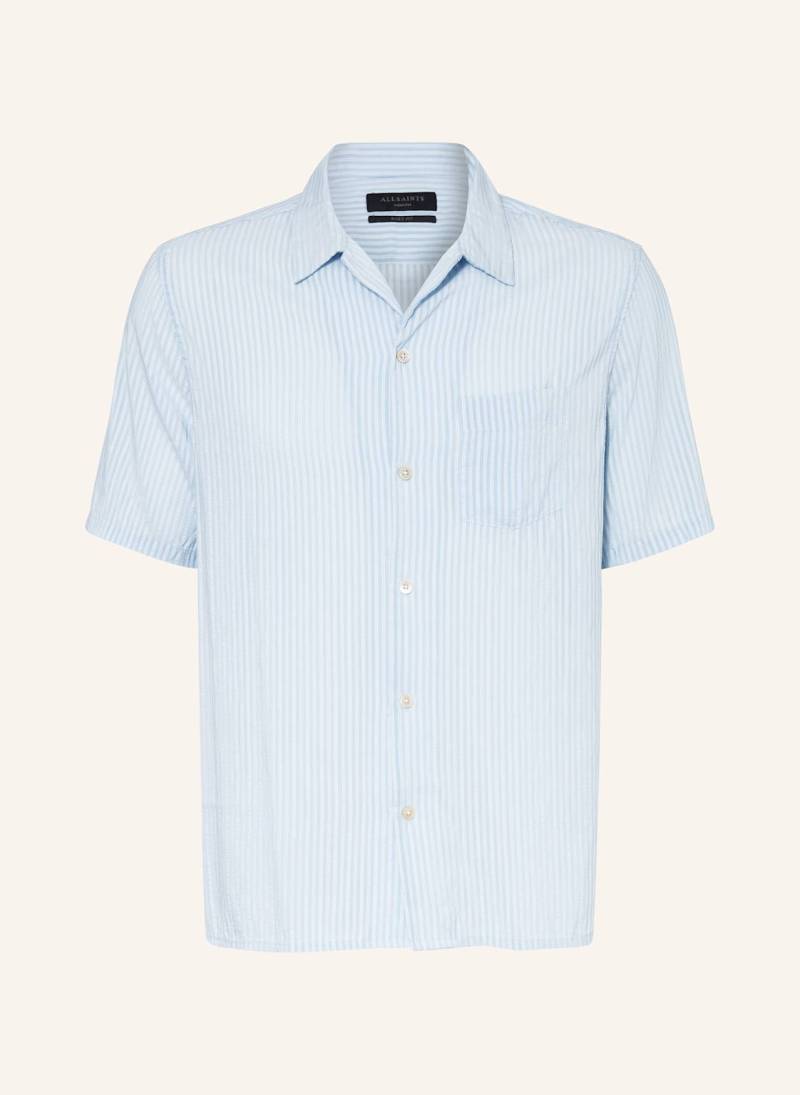 Allsaints Kurzarm-Hemd Perry Boxy Fit blau von AllSaints