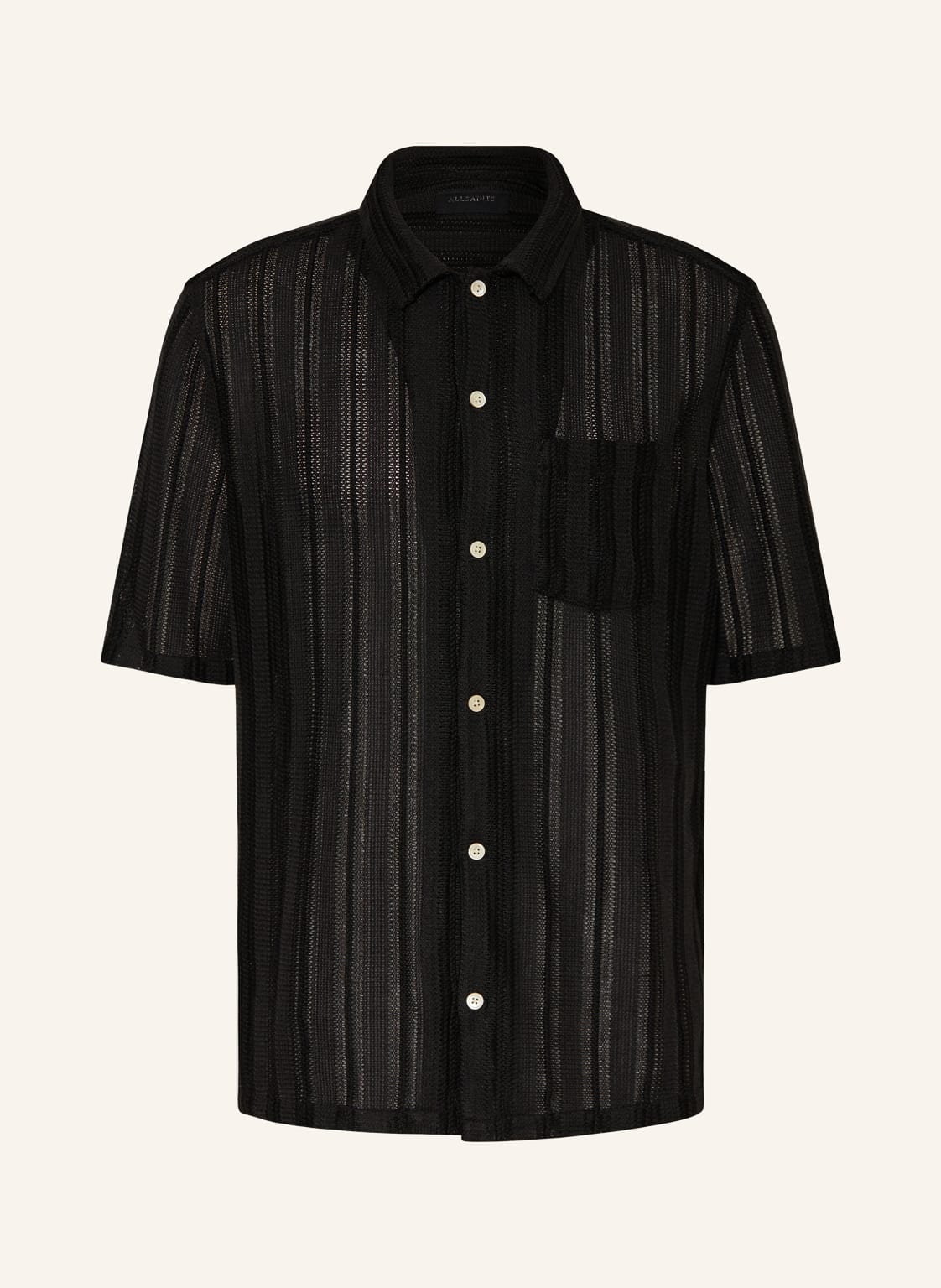 Allsaints Kurzarm-Hemd Sylvan Relaxed Fit schwarz von AllSaints