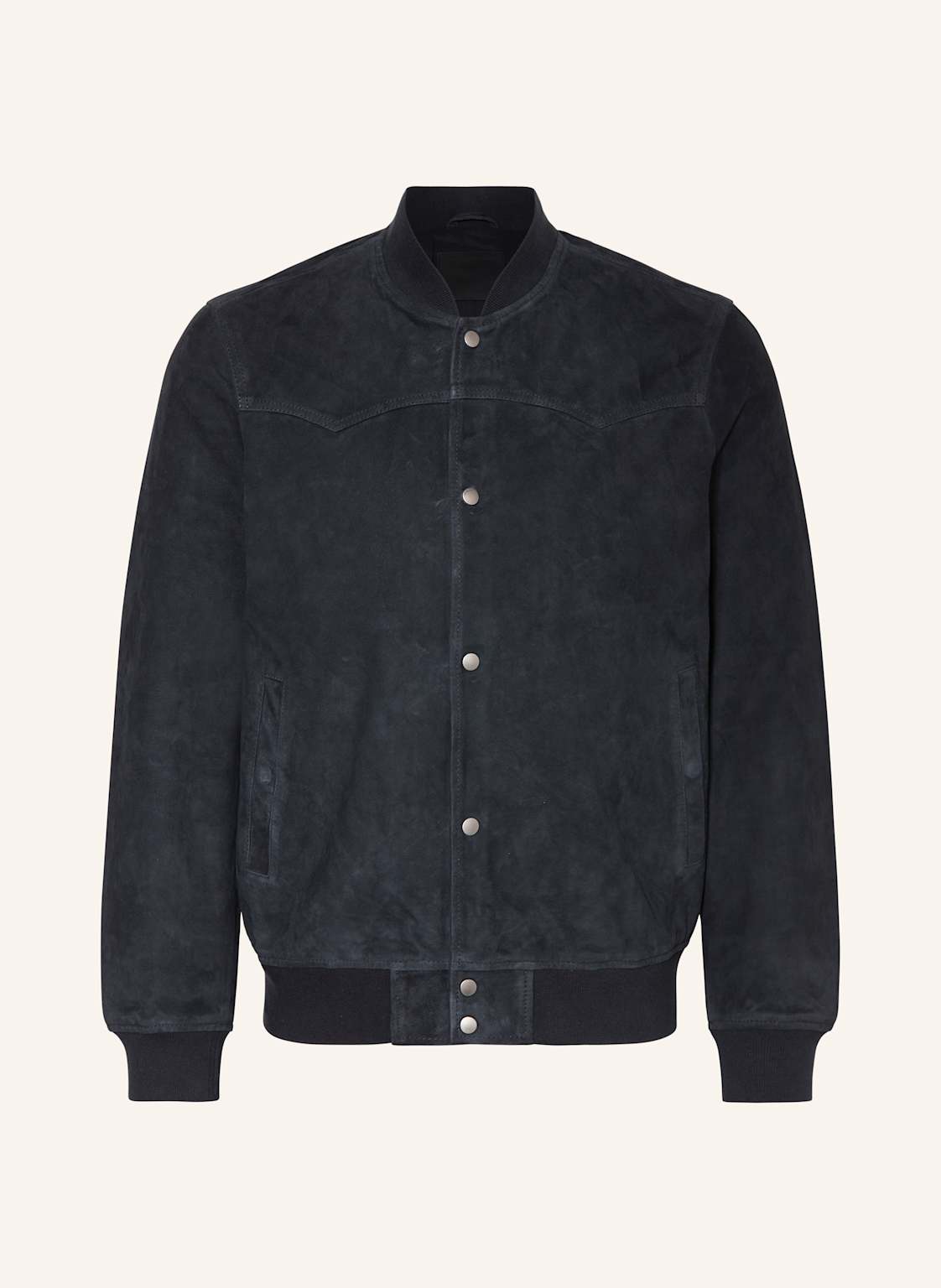 Allsaints Lederblouson Stafford Bomber blau von AllSaints