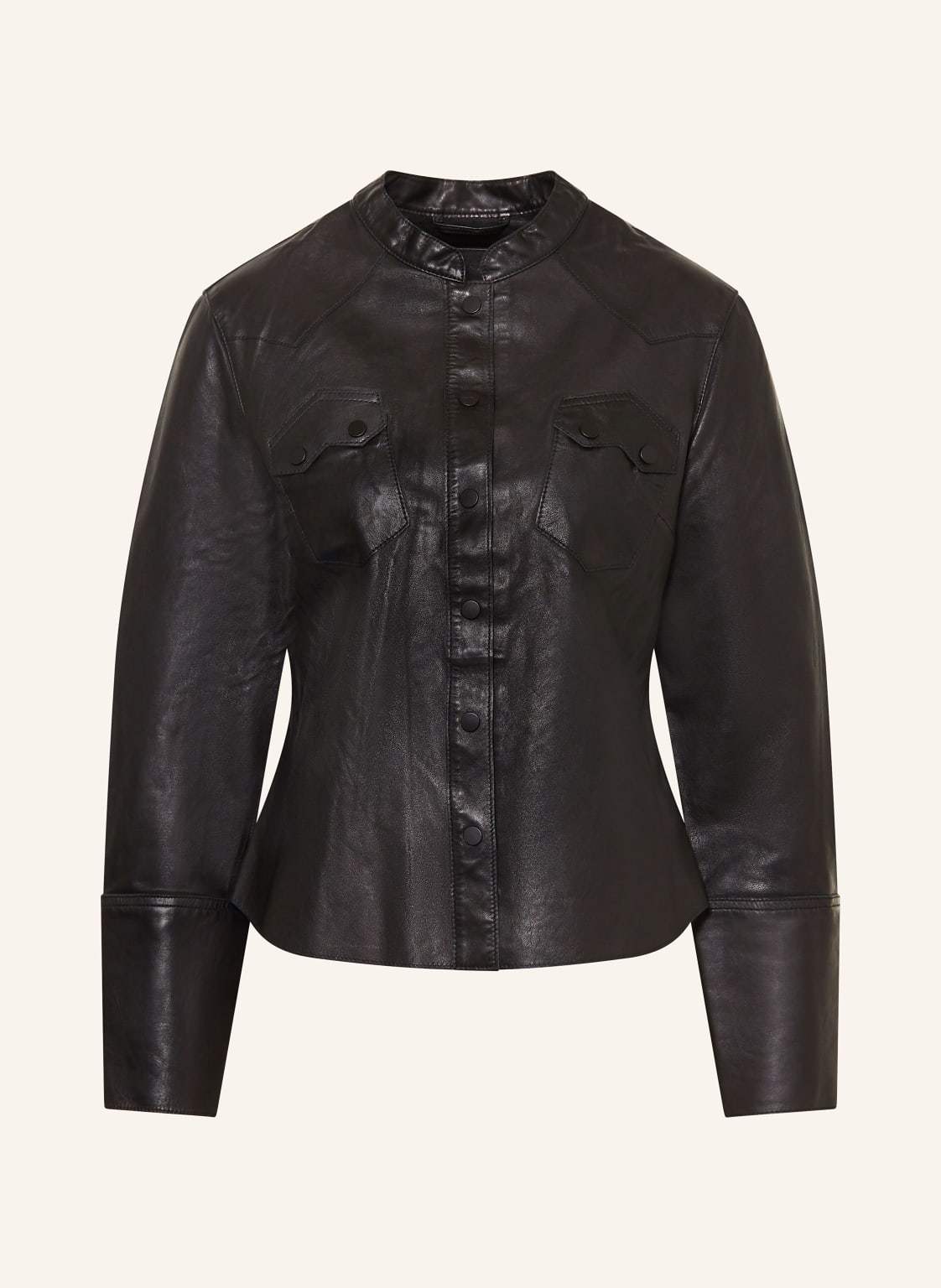 Allsaints Lederbluse schwarz von AllSaints