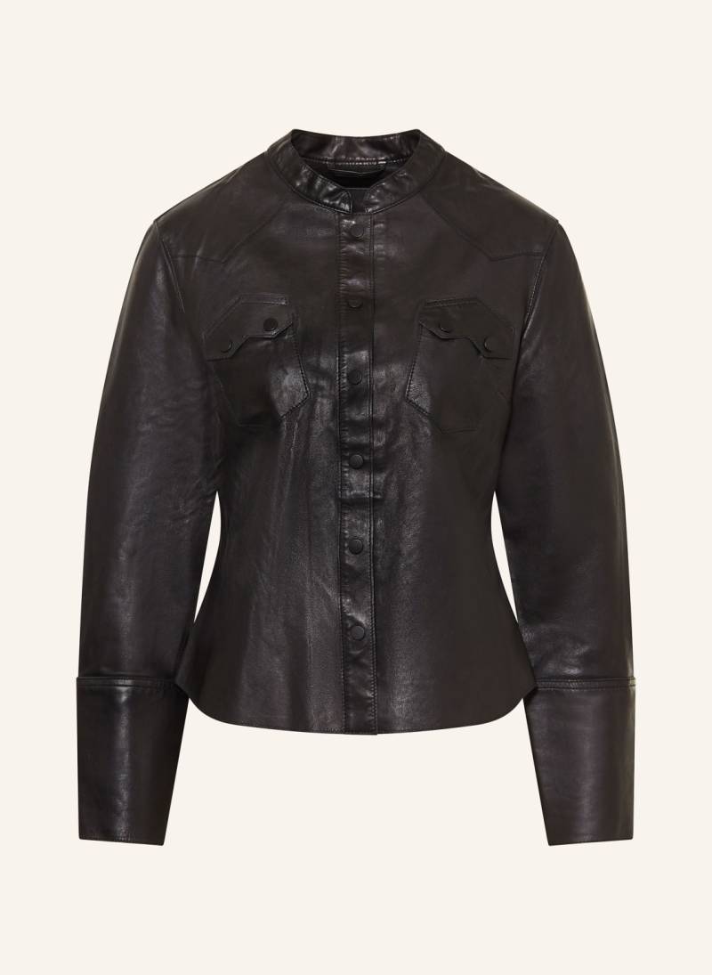 Allsaints Lederbluse schwarz von AllSaints