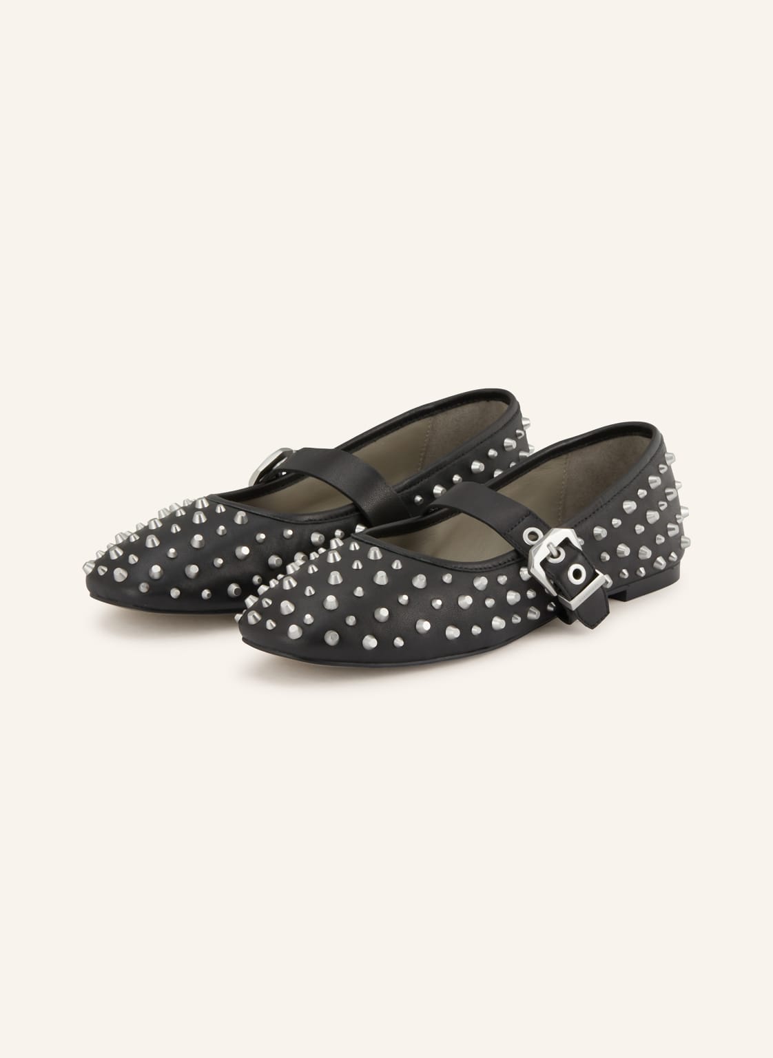 Allsaints Mary-Jane-Ballerinas Holly Stud schwarz von AllSaints