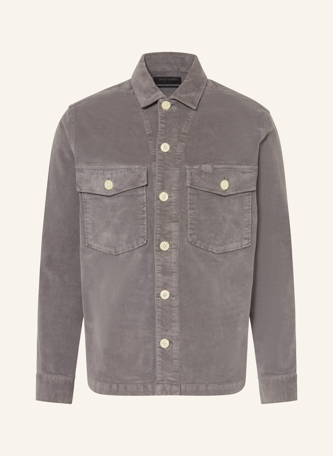 Allsaints Samt-Overjacket Harrier grau von AllSaints