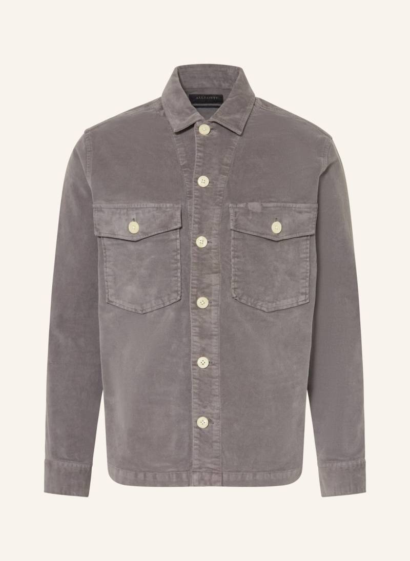 Allsaints Samt-Overjacket Harrier grau von AllSaints