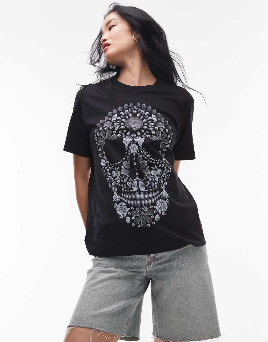 Allsaints - Shkull - Boyfriend-T-Shirt in Schwarz mit Totenkopf-Print Allsaints - Shkull - Boyfriend-T-Shirt in Schwarz mit Totenkopf-Print von AllSaints