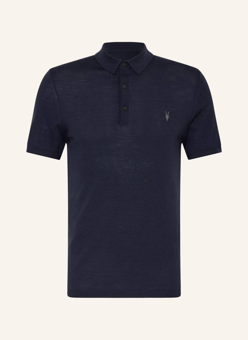 Allsaints Strick-Poloshirt Mode Merino Aus Merinowolle blau von AllSaints
