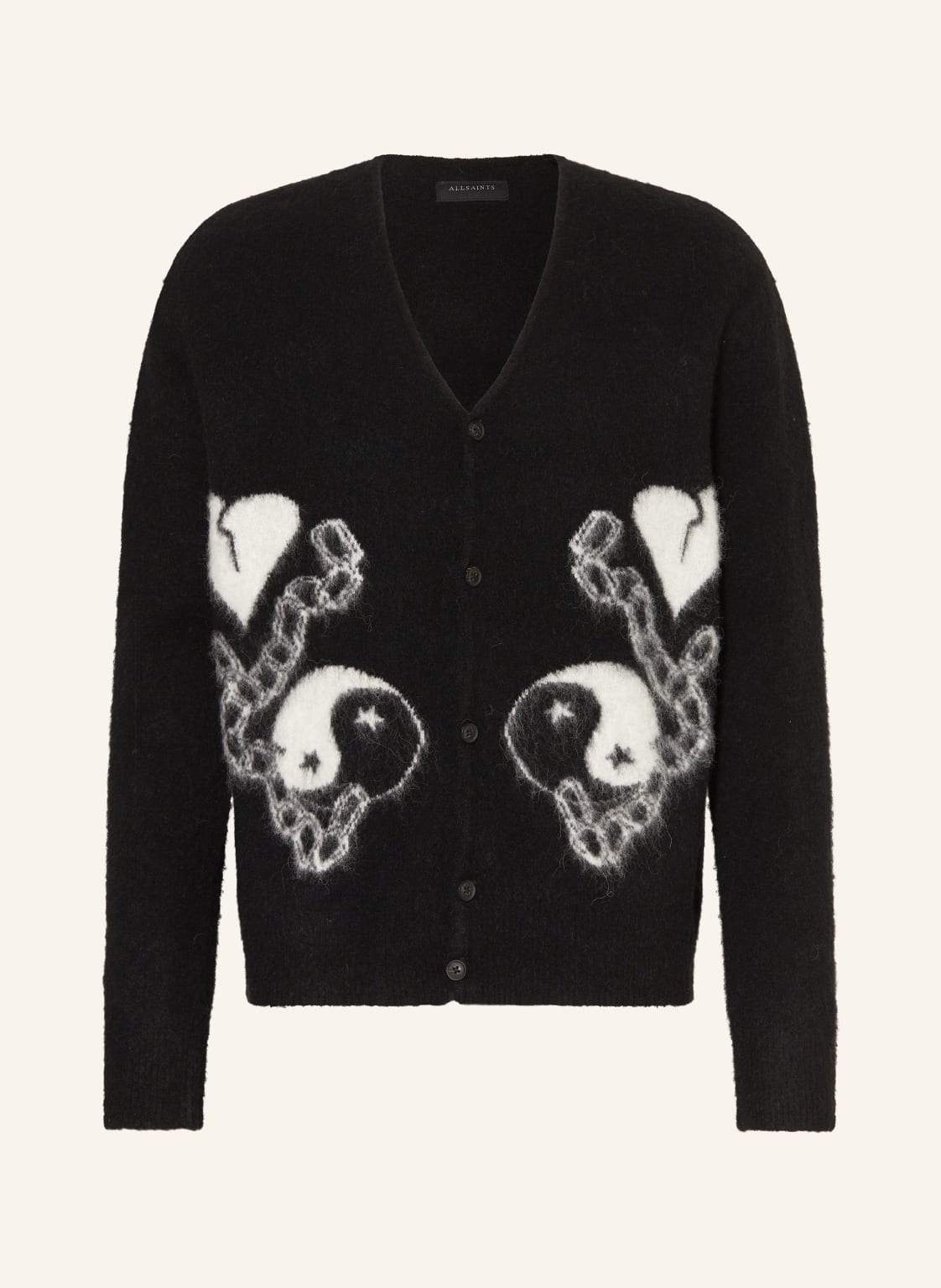 Allsaints Strickjacke Reflection Mit Alpaka schwarz von AllSaints