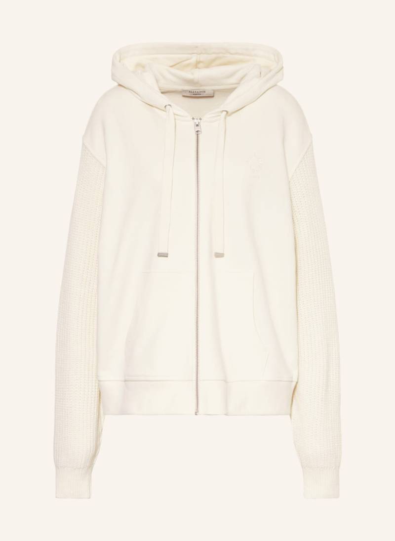 Allsaints Sweatjacke Amphie Im Materialmix weiss Allsaints Sweatjacke Amphie Im Materialmix weiss von AllSaints