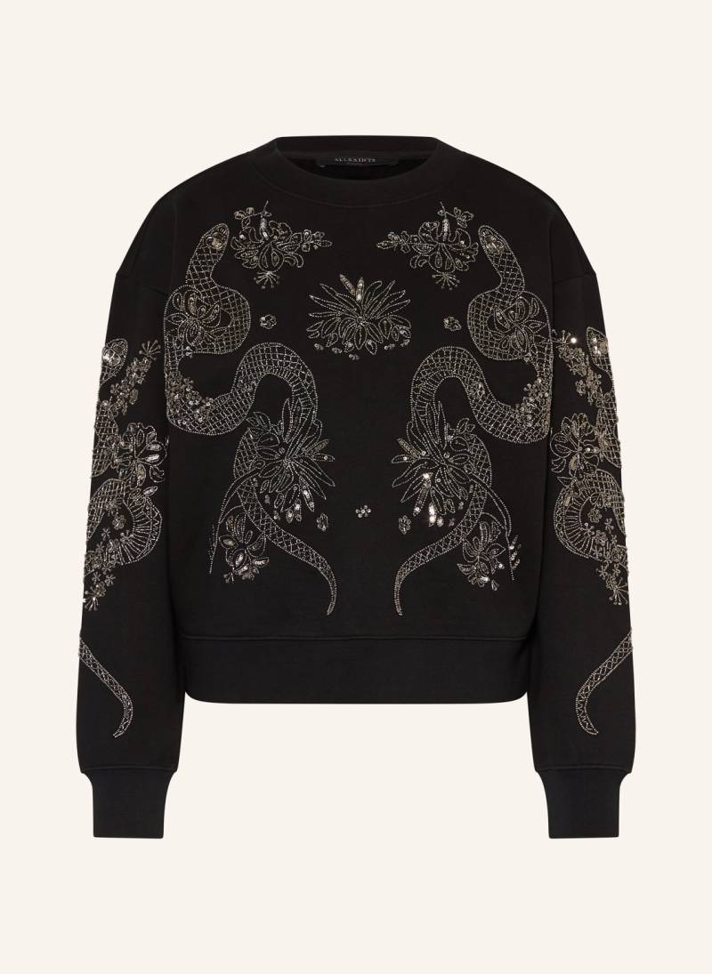 Allsaints Sweatshirt Cecile Pippa Mit Schmuckperlen Und Pailletten schwarz von AllSaints