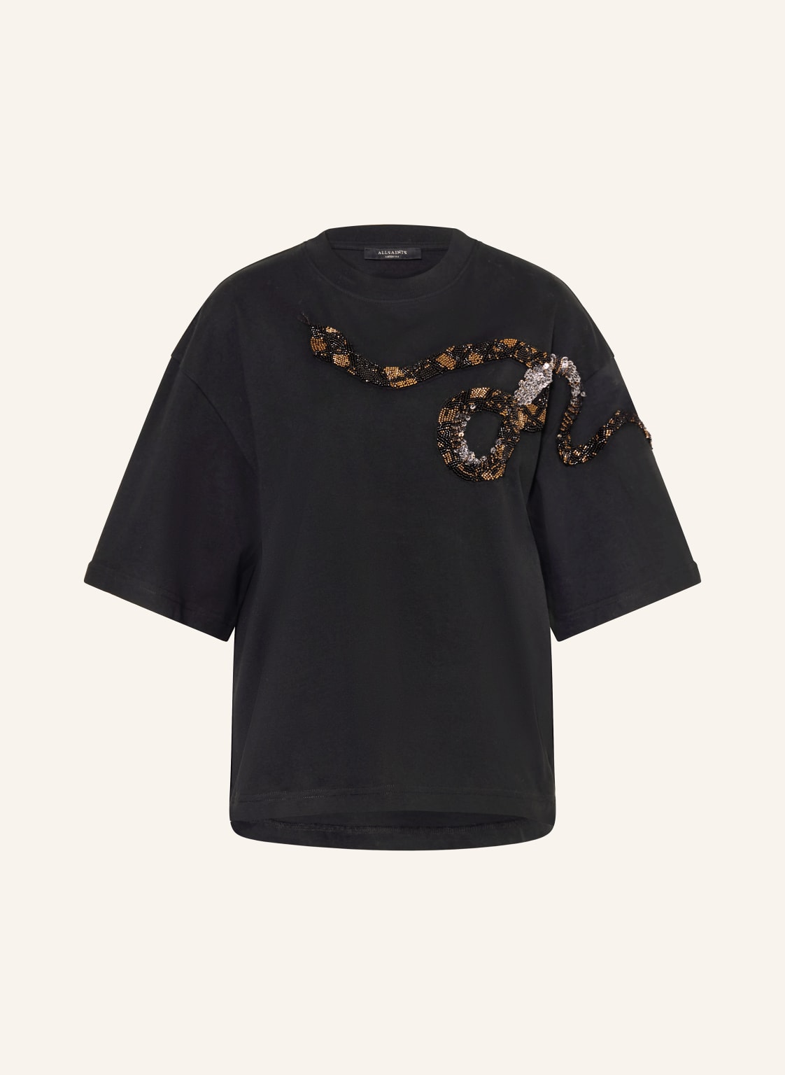 Allsaints T-Shirt Ouros Amelie Mit Schmucksteinen schwarz von AllSaints