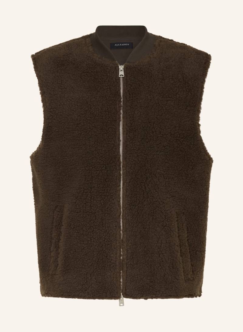 Allsaints Teddyfell-Weste Otis gruen von AllSaints