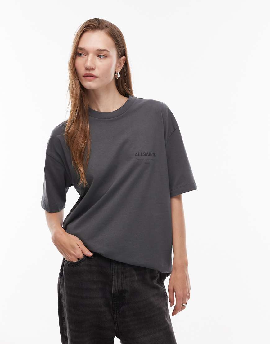 Allsaints - Underground Etta - T-Shirt in Grau von AllSaints