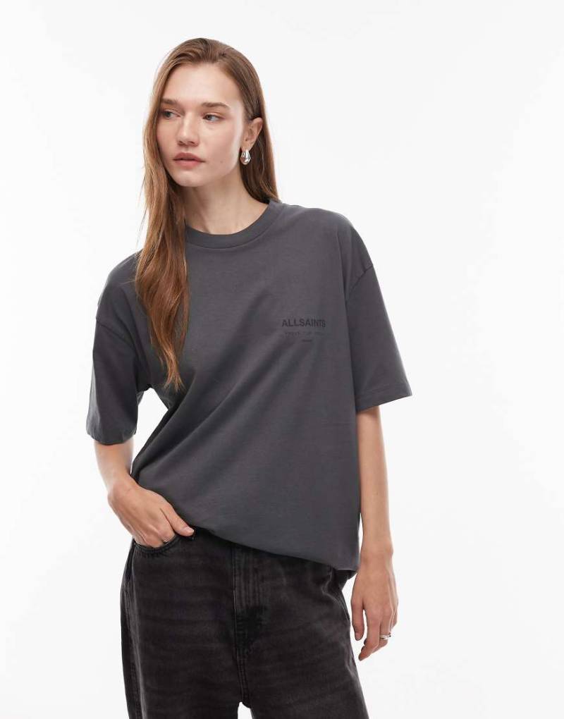 Allsaints - Underground Etta - T-Shirt in Grau von AllSaints