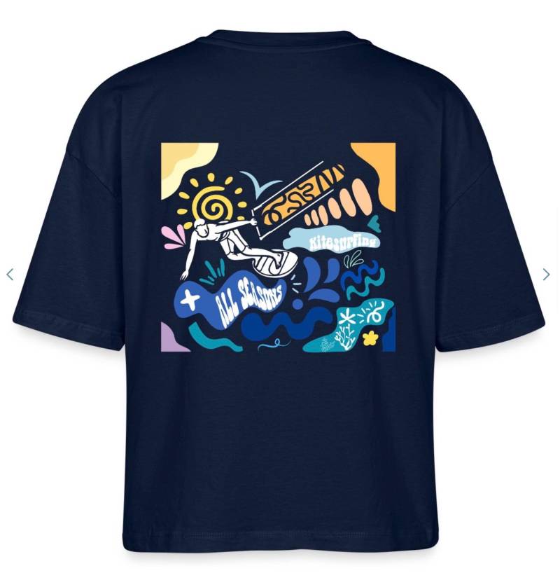 Limited Edition Oversized Kitesurf Shirt Woman Mit Backprint Kitesurfen, Sommer, Strand, Für Kitesurferinnen Aus Bio-Baumwolle von AllSeasonsGeschenke
