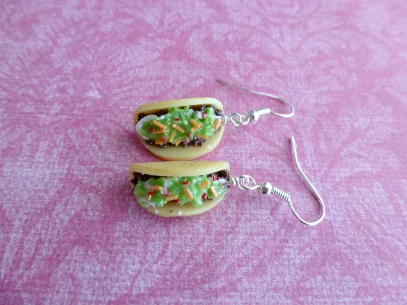 Miniatur Taco Ohrringe Lebensmittel Schmuck Aus Fimo von AllSoCharming