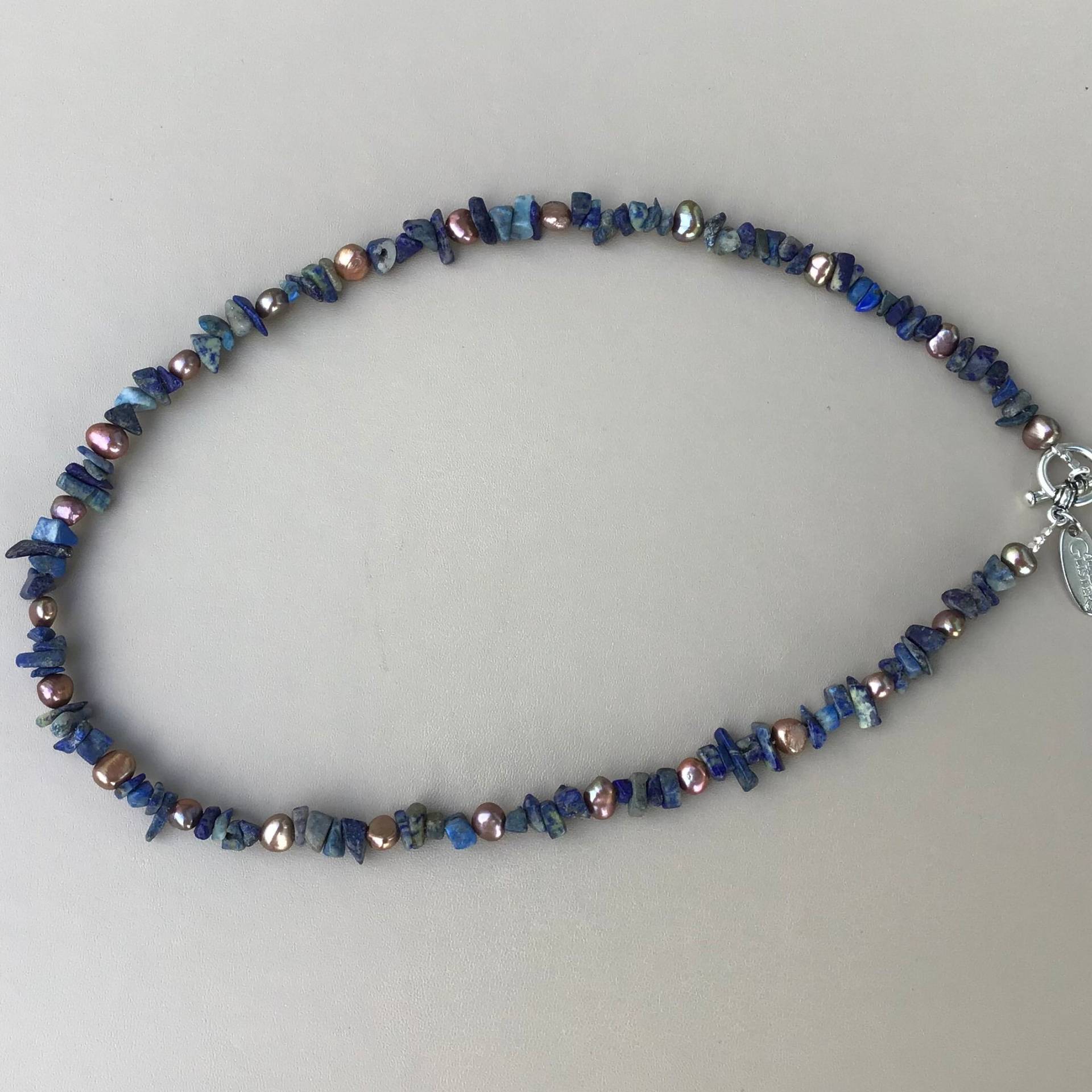 Lapis Lazuli & Süßwasser Perlen Kette Lapis Lazuli & Süßwasser Perlen Kette von AllThatGlistersGifts